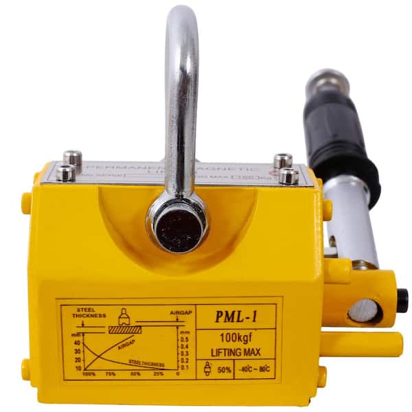 Tidoin 220 lb. Heavy Duty Magnet Permanent Magnetic Lifting with Release for Hoist, Shop Crane, Block