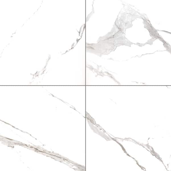 Ader Tegal 24 in. x 24 in. Polished Porcelain Marble Look Floor and Wall Tile (16 sq. ft./Case)