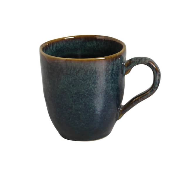 9.23 oz. Oceano Dark Blue Stoneware Organic Mug (Set of 4)