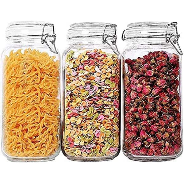 Caterers Corner Clear Plastic Candy Jars with Lids, 55 oz. (Pack of 24)