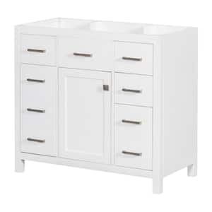 35.5 in. W x 18 in. D x 33 in. H Bath Vanity Cabinet without Top in White