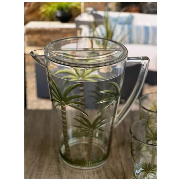 at Home Clear Striped Acrylic Pitcher & Lid, 2qt