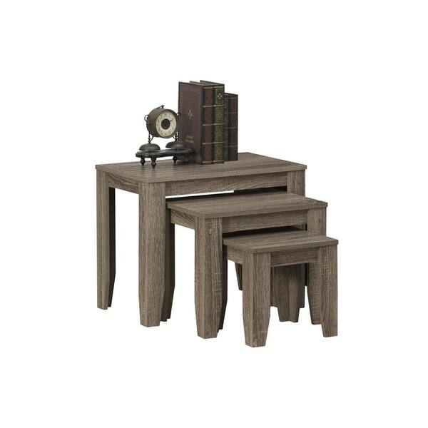 Monarch Dark Taupe 3-Piece Nesting End Table
