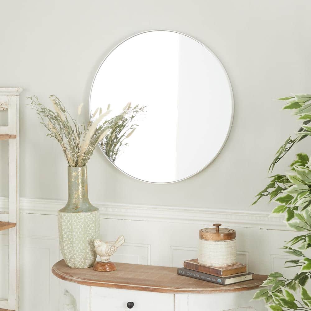 23.75'' Matte Gold Minimalist Round Frameless Wall Mirror