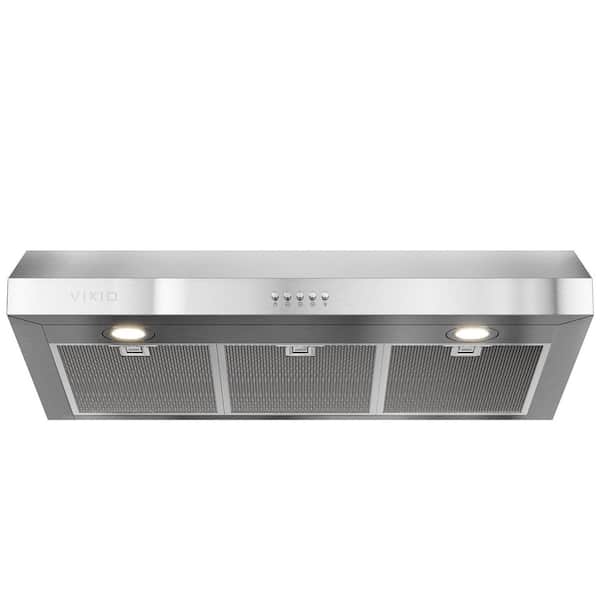 30 in. 600 CFM Ducted Under Cabinet Range Hood in Stainless Steel with Mesh Filters and Push Buttons