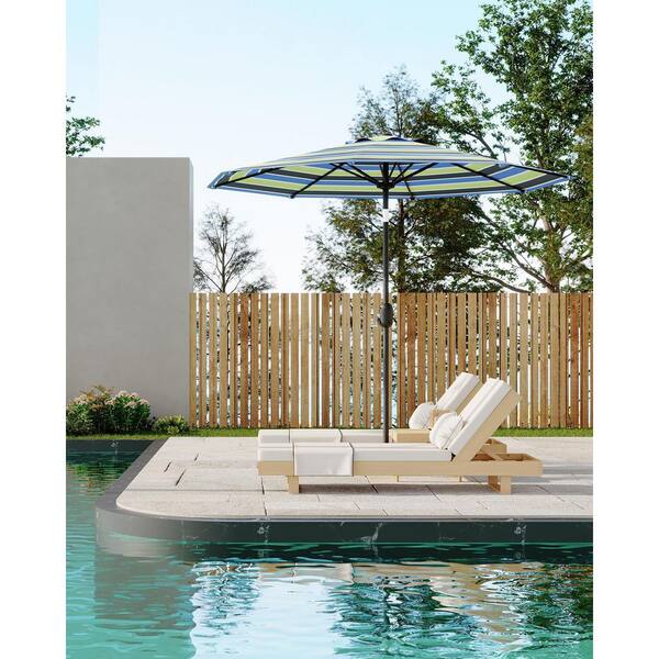 canvas patio umbrella steel pole 8' x 10' RECTANGLE MARKET UMBRELLA, poolside lounging RITSU 10 ft Orange Offset