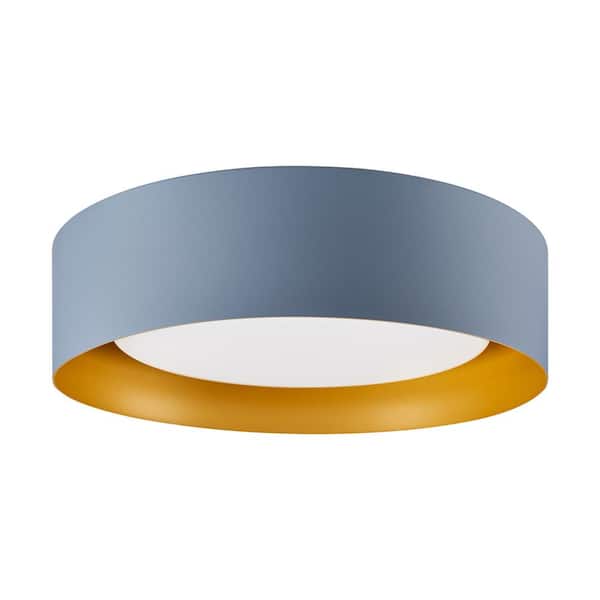 Bromi Design Lynch 15.75 in. 3-Light Gray and Gold Flush Mount Ceiling Fixture