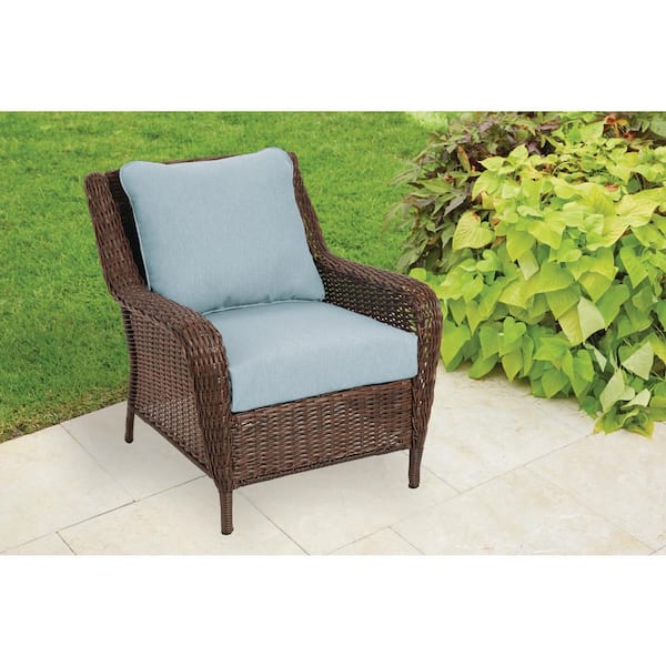 Hampton Bay 24 in. x 24 in. CushionGuard Two Piece Deep Seating Outdoor Lounge Chair Cushion in Surf XN04288B 9D4 The Home Depot