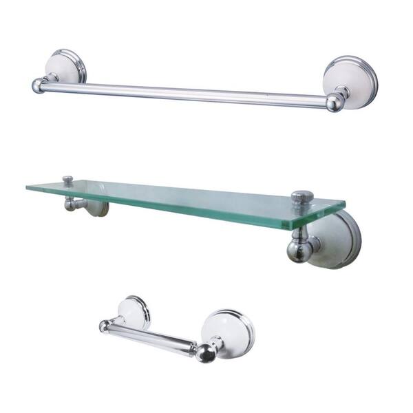 Kingston Brass Traditional 3-Piece Bath Hardware Set in Polished Chrome