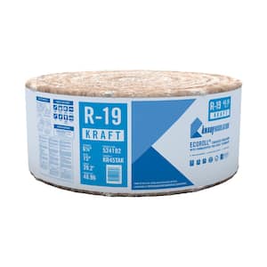 Knauf Insulation R-13 EcoRoll Kraft Faced Fiberglass Insulation Roll 3-1/2  in. x 15 in. x 32 ft. 524187/817229 - The Home Depot