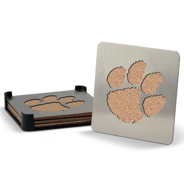YouTheFan NCAA Clemson Tigers 4 in. Metallics Coasters (Set of 4)