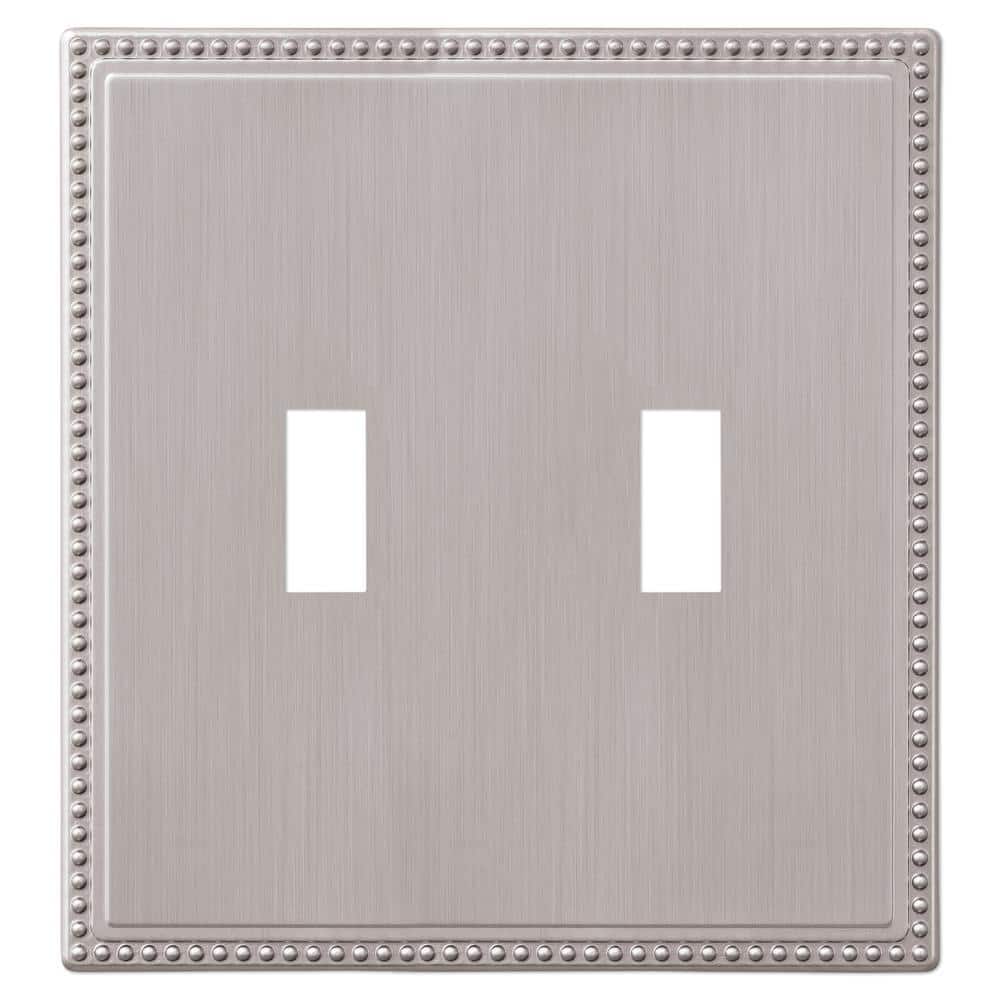 Perlina 2 Gang Toggle Metal Wall Plate - Brushed Nickel price history on PriceWatchPro