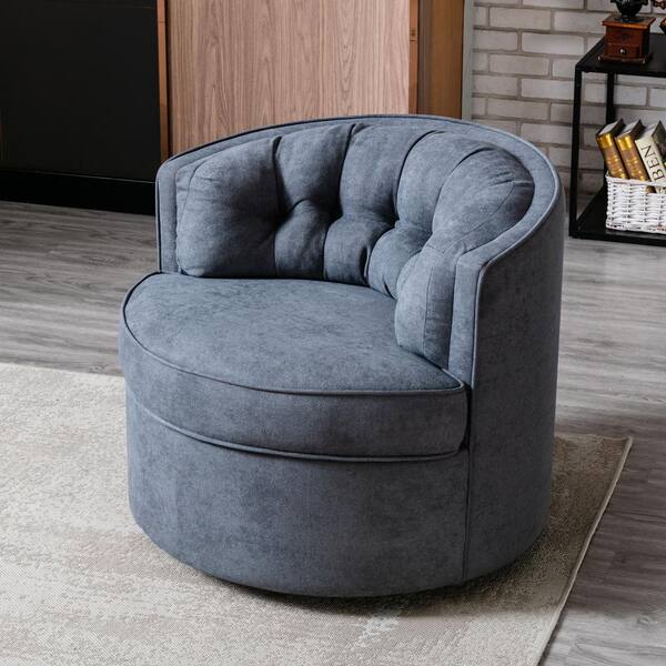 gray swivel barrel chair