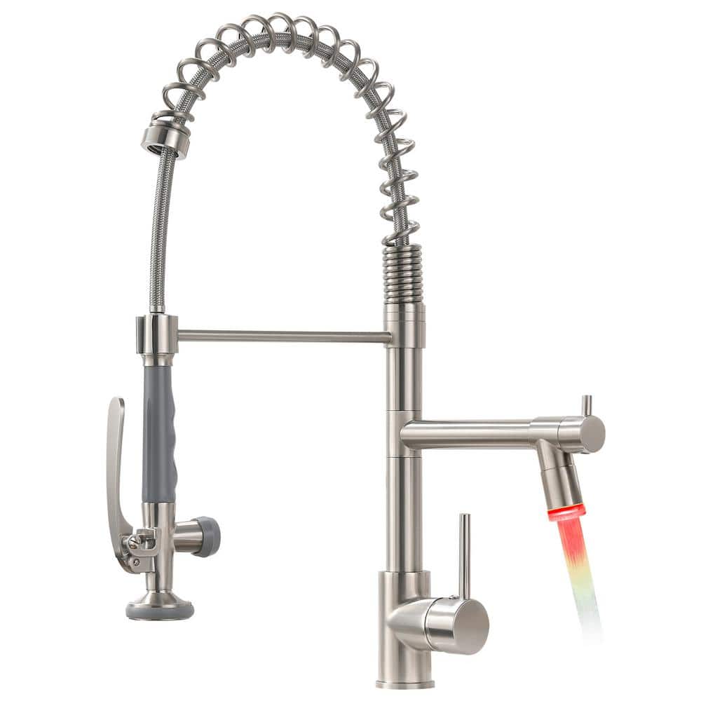 Single Handle Pre-Rinse Spring Pull Down Sprayer Kitchen Faucet with Power 