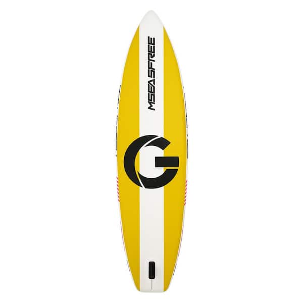 Afoxsos 11 ft. Yellow PVC Inflatable Stand Up Paddle Board with Accessories