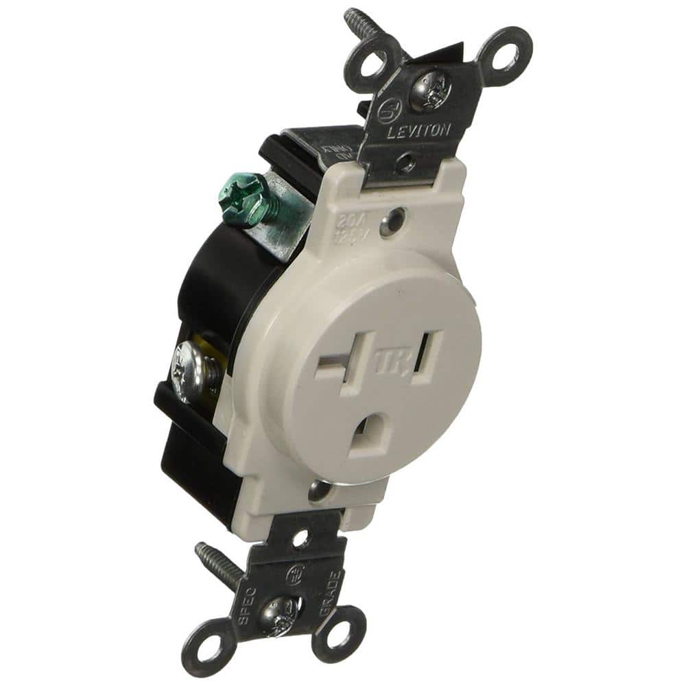 White Tamper Resistant Single Outlet with Wall Plate