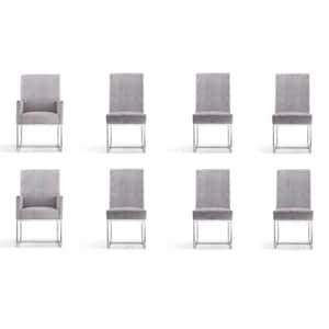 Element Grey Velvet Dining Chairs (Set of 8)