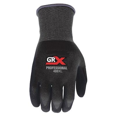 GRX Extra Large Black Microfoam Breathable Nitrile Work Gloves GRXPRO400XL