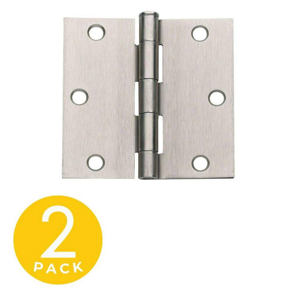 3 in. x 3 in. Satin Nickel Full Mortise Square Corner Door Hinge with Removable Pin - Pack of 2 price history on PriceWatchPro