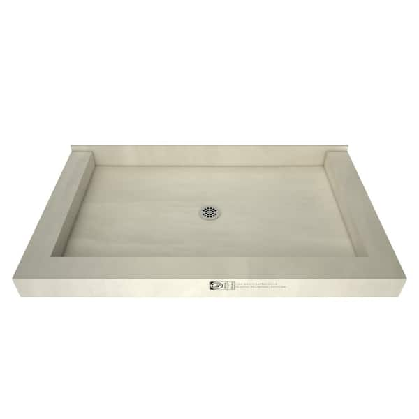 Tile Redi Redi Base 48 in. x 72 in. Triple Threshold Shower Base with Center Drain and Polished Chrome Drain Plate