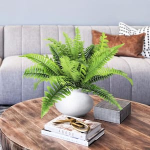 14 in. Artificial Boston Fern Leaf Stem Plant Greenery Foliage Bush