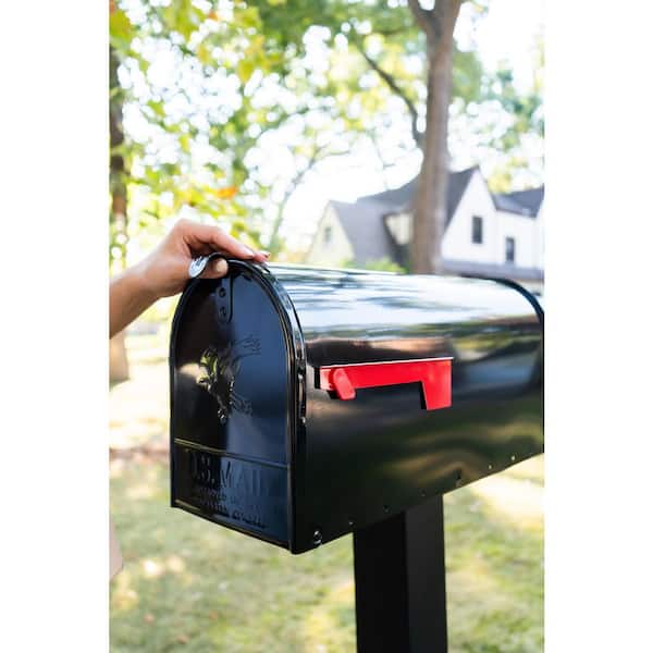 Architectural Mailboxes Elite Black, Large, Steel, Post Mount