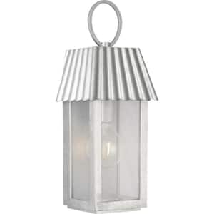 Jeffrey Alan Marks Point Dume Hook Pond Collection Hardwired 1-Light Galvanized 16.5 in. LED Outdoor Lantern Sconce