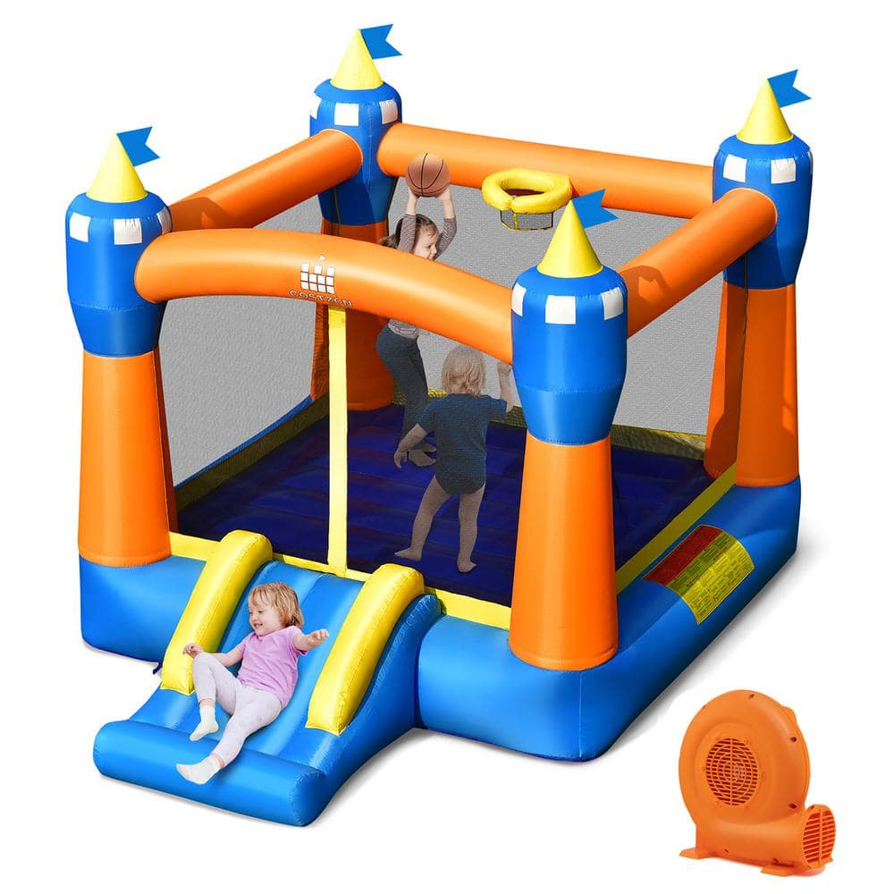 Costway Inflatable Bounce House Kids Magic Castle with Large Jumping Area with 550-Watt Blower