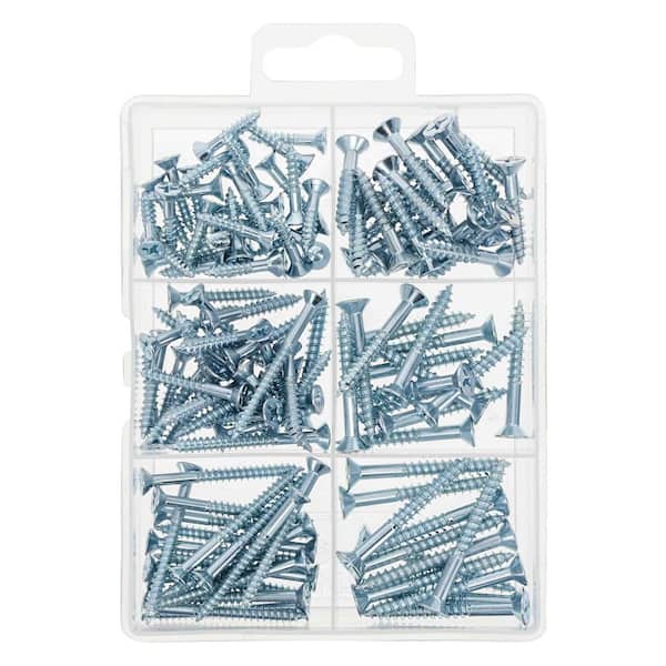 Hillman Homepak Zinc Flat Head Phillips Wood Screw Assorted Kit