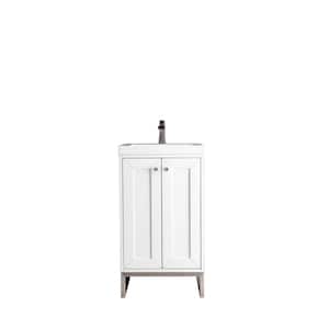 Chianti 19.6 in. W x 15.4 in. D x 35.5 in. H Bath Vanity in Glossy White with White Glossy Top