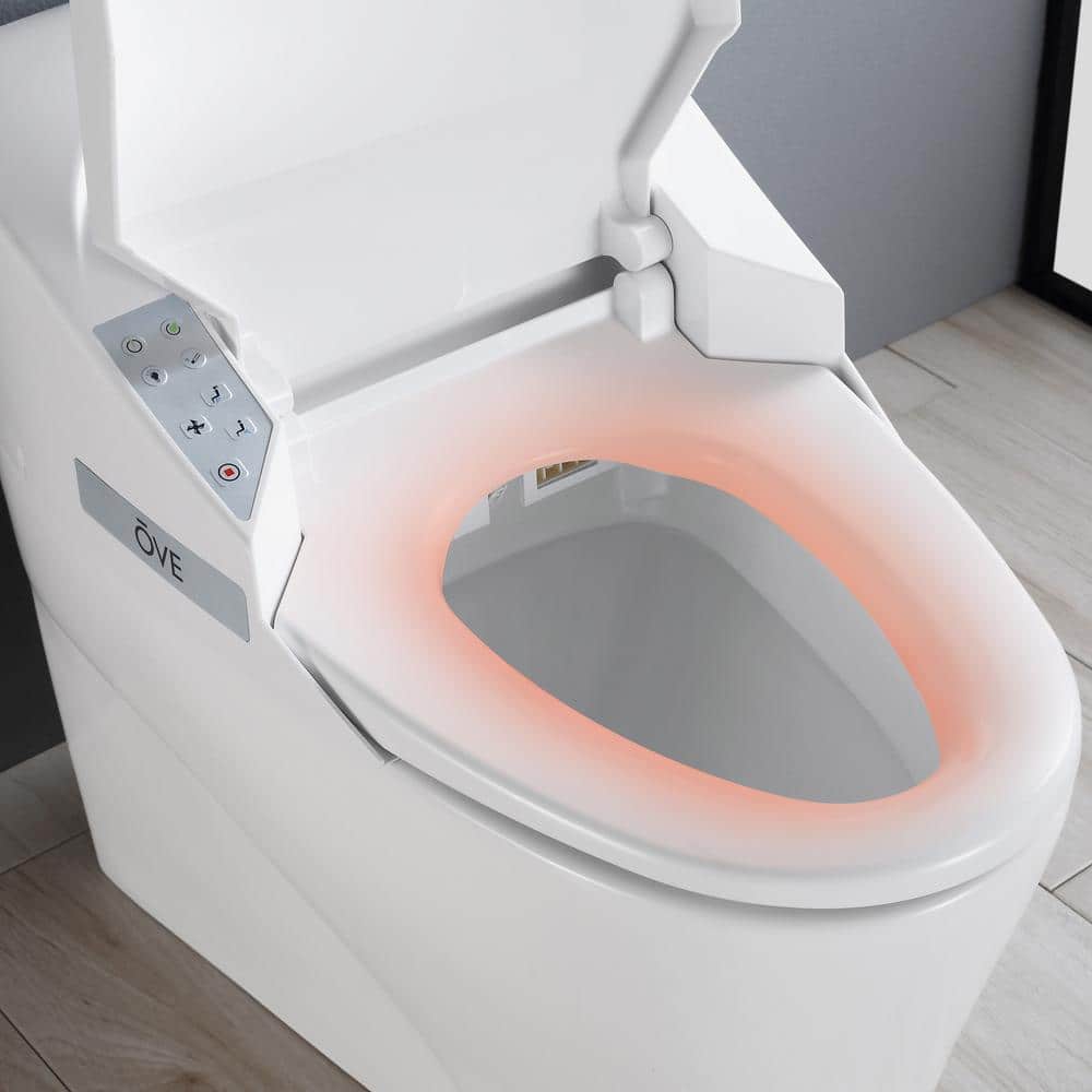 White High Efficiency One-Piece Smart Bidet Toilet with Remote Control