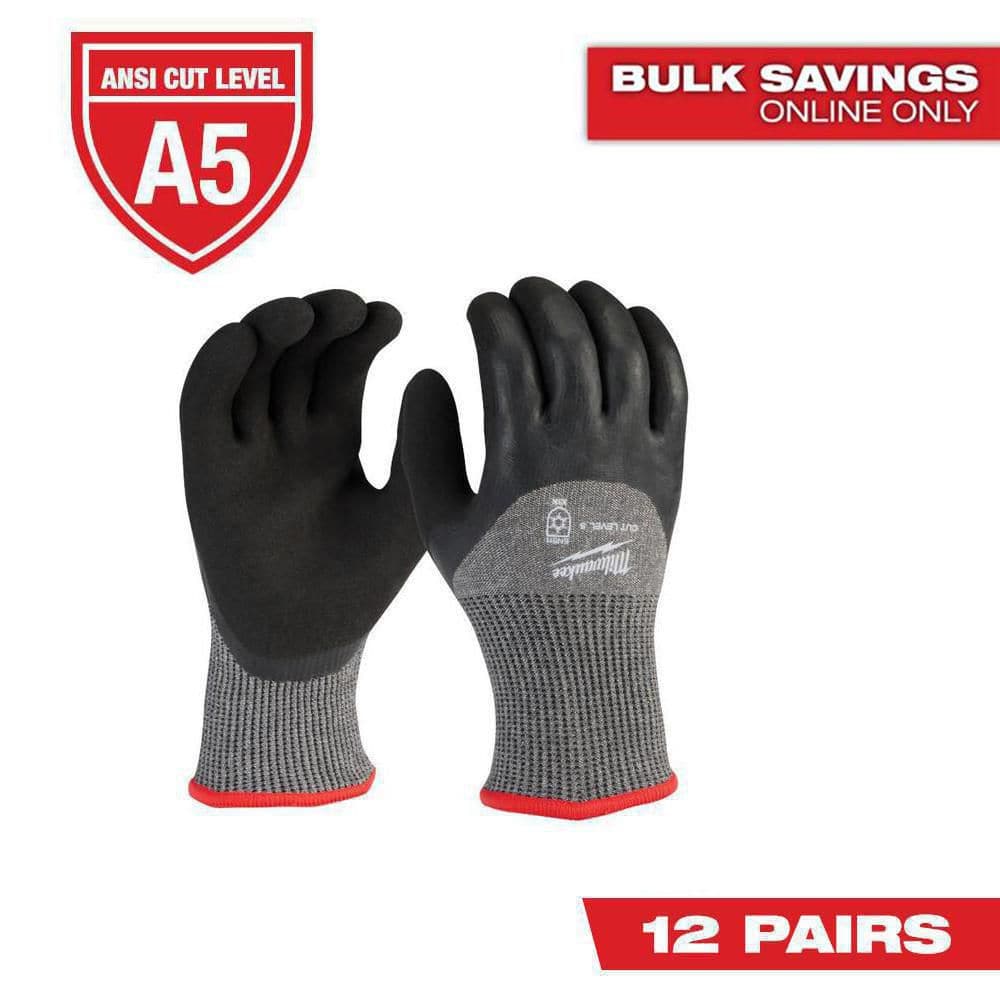 Medium Red Latex Level 5 Cut Resistant Insulated Winter Dipped Work Gloves (12-Pack) price history on PriceWatchPro