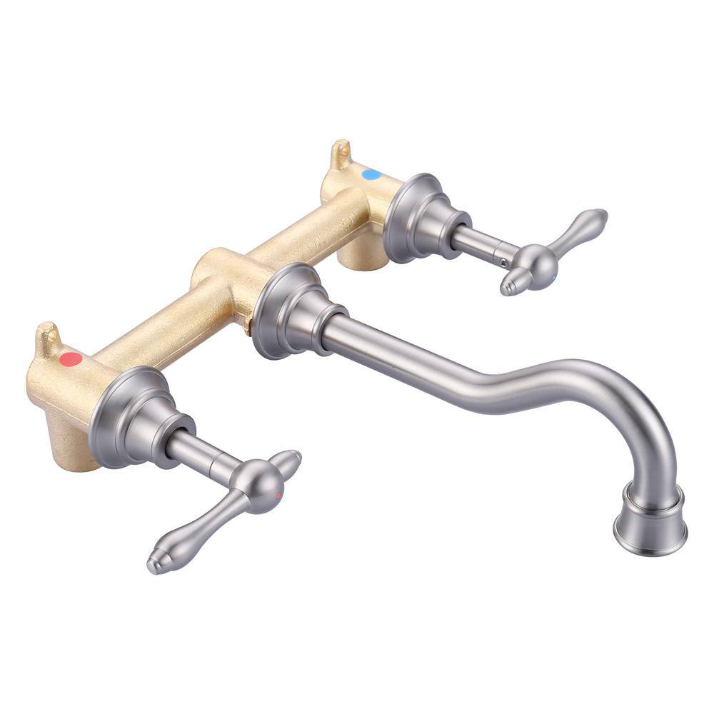 Double Handle Wall Mounted Bathroom Faucet in Brushed Nickel price history on PriceWatchPro