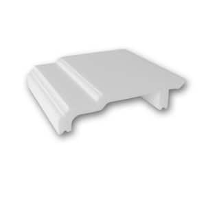 1 in. D x 4-1/4 in. W x 4 in. L Primed White High Impact Polystyrene Baseboard Moulding Sample Piece