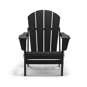 Recycled Black Folding Plastic Adirondack Chair