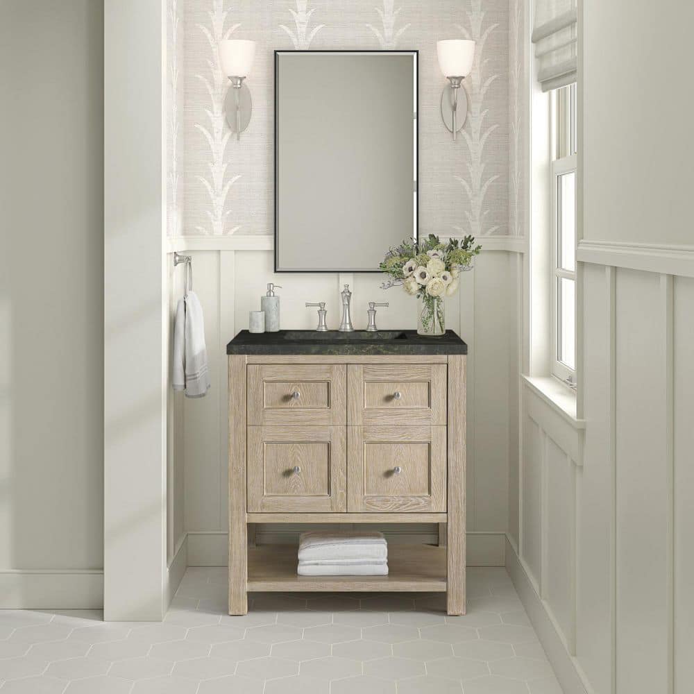 Breckenridge 30.0 in. Single Bath Vanity in Whitewashed Oak with Phantome Engineered Composite Top price history on PriceWatchPro