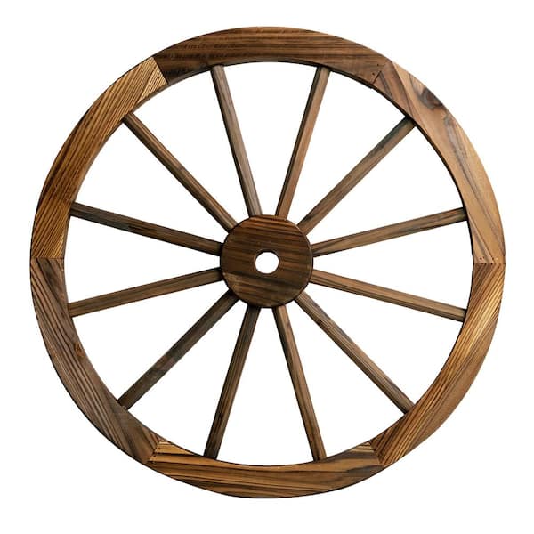 Patio Premier Patio Premier 24 in. Wooden Wagon Wheel in Rustic