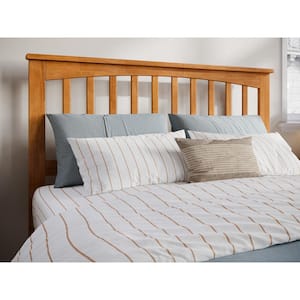 Mission Light Toffee Natural Bronze Solid Wood Full Headboard with Attachable Charger