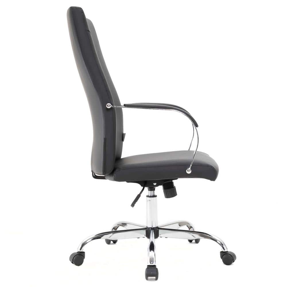 Black High-Back Leather Executive Swivel Office Chair
