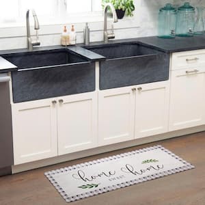 Cozy Living Home Sweet Home Buffalo Check Grey 20 in. x 36 in. Anti Fatigue Kitchen Mat