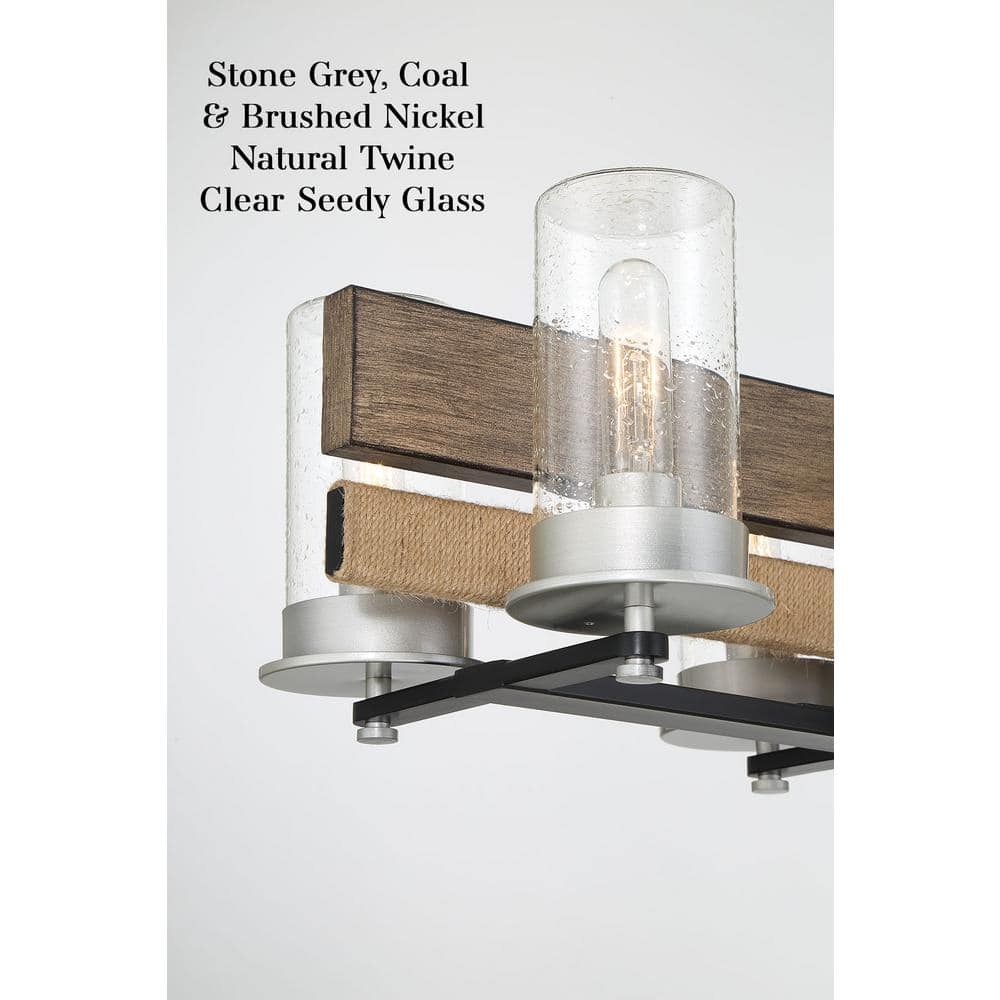 Silver Creek 8-Light Brushed Nickel and Glass Island Chandelier