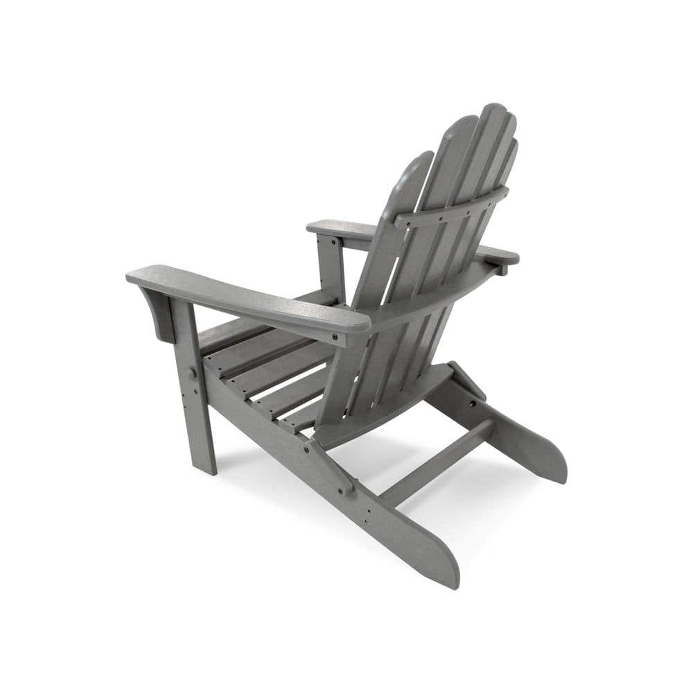 Cape Cod Stepping Stone Gray HDPE Folding Adirondack Chair with Arms