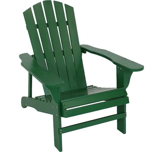 Sunnydaze Coastal Bliss Green Wooden Adirondack Chair
