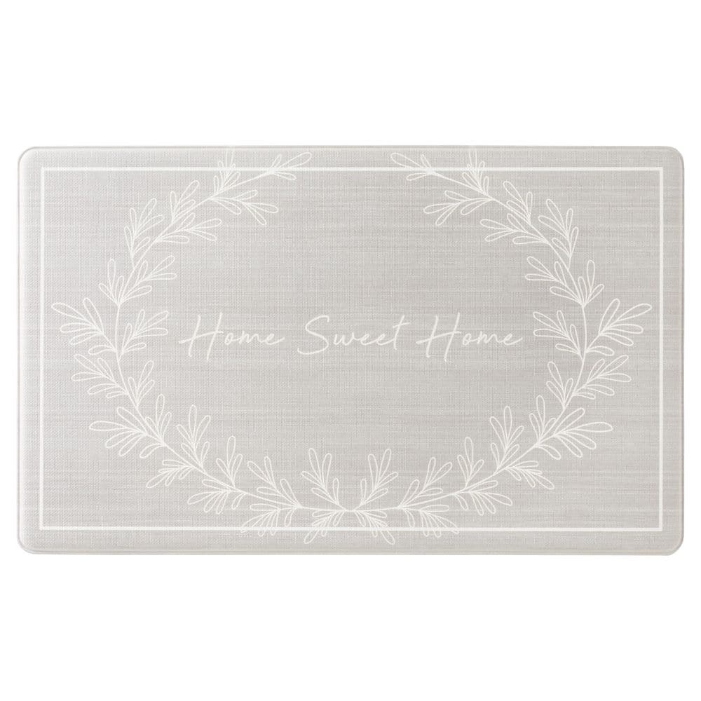 Bloomfield Home Sweet Home Leaf Frame Grey 18 in. x 30 in. Rectangle Kitchen Mat price history on PriceWatchPro