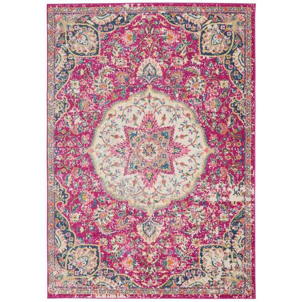 Nourison Passion Pink 5 ft. x 7 ft. Persian Vintage Area Rug
