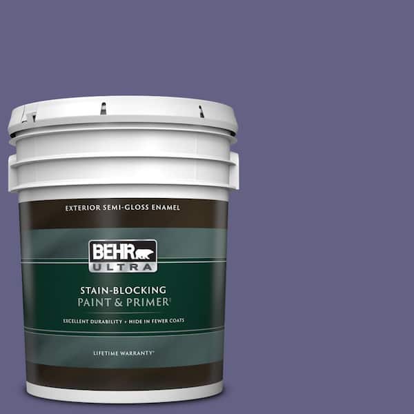 BEHR ULTRA 5 gal. #640D-7 Pharaoh Purple Semi-Gloss Enamel Exterior Paint & Primer