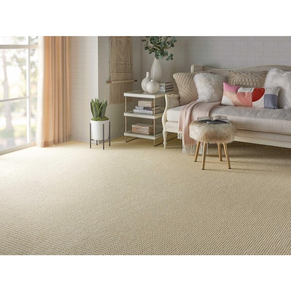 6 in. x 6 in. Loop Multi Level Carpet Sample - Embrace - Color Oatmeal