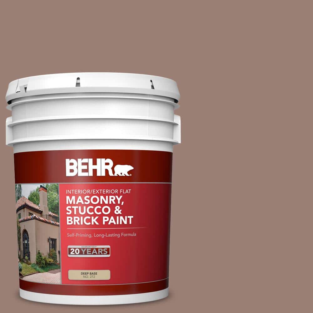 5 gal. #N190-5 Frontier Brown Flat Interior/Exterior Masonry, Stucco and Br
