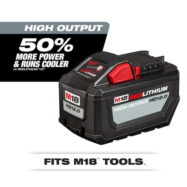 Milwaukee M18 18-Volt Lithium-Ion High Output 12.0Ah Battery Pack  (2-Battery) 48-11-1812-48-11-1812 - The Home Depot