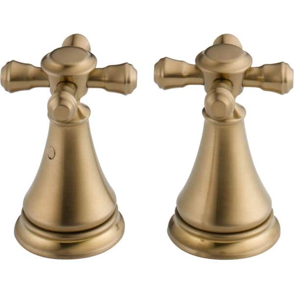 Delta Pair of Cassidy Metal Cross Handles for Bathroom Faucet in Champagne Bronze